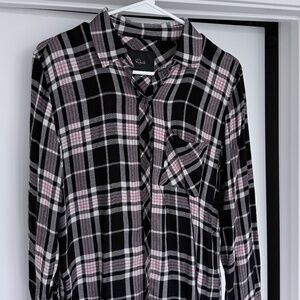 Rails - Women's Plaid Shirt Hunter Onyx Rose Gold XS